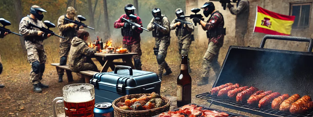 Paintball con barbacoa para la cena o para la comida en Madrid